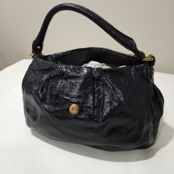 MARC JACOBS PATENT BLUE LEATHER HANDBAG WOMEN - Picture 1 of 12
